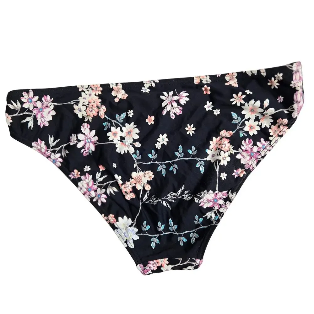Sunseeker Australia Matching Black Floral Swim Vacation Bikini Set | 34D & M